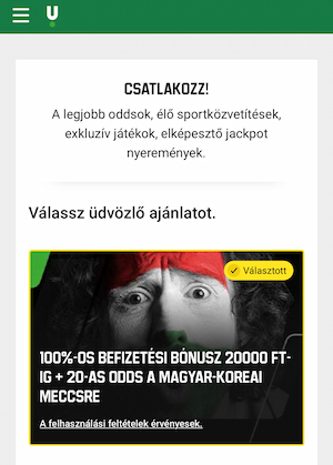 Üdvözlő bónusz és 20-as odds a magyar-koreai meccsre az Unibetnél.