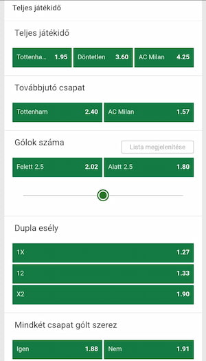 Tottenham-Milan BL-nyolccadöntőt rendeznek szerdán Londonban