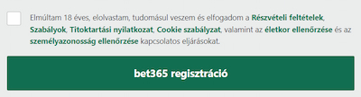 bet365 regisztráció hatodik lépésee