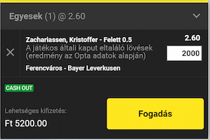 Fogadás a Fradi - Leverkusen Európa-Liga meccsre.