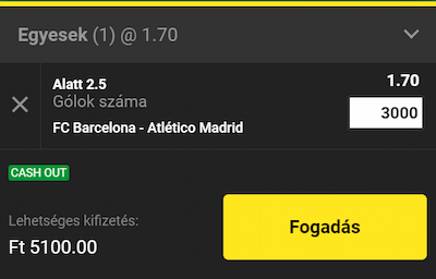 Barcelona - Atletico Madrid fogadási tipp.