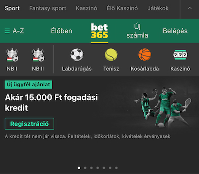 Bet365 főoldal.