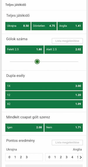 Ukrán-angol Unibet