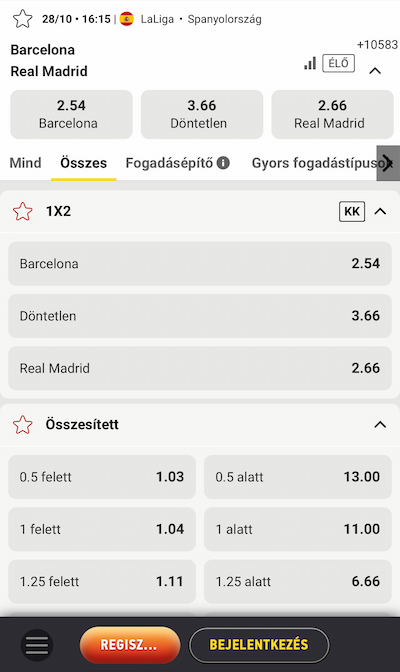 Barcelona-Real Madrid fogadás - Fezbet