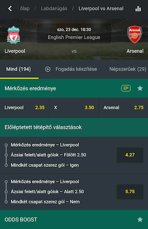 Liverpool-Arsenal rangadó