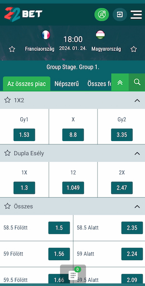 Franciaország-Magyarország - 22bet