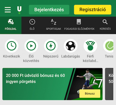 Unibet - kezdőlap