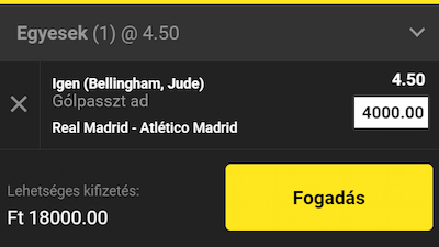 Unibet - Real-Atleti fogadás